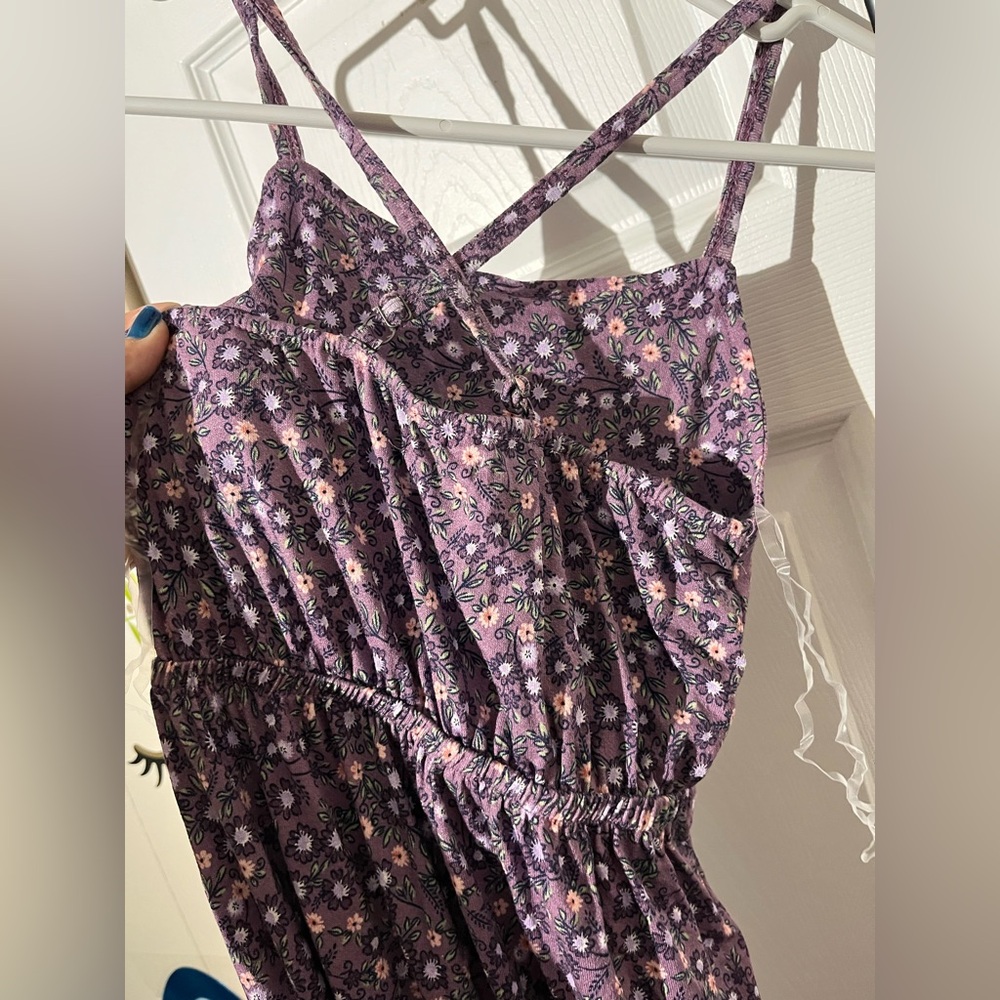 🌻🌻 3 for $30🌻🌻Floral Purple Kids Jumpsuit - Picture 4 of 7